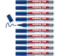 Edding 250 Marqueur pour tableaux blancs - bleu - 10 stylos - rechargeable | pointe ronde 1,5-3 mm - feutre effaçable - pour tableaux blanc, magnétique, mémo et chevalet de conférence - sketchnotes