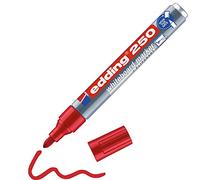 edding 250 Marqueur pour tableaux blancs - rouge - 1 stylo - pointe ronde 1,5-3 mm - feutre effaçable - pour tableaux blanc, magnétique, mémo et chevalet de conférence - sketchnotes - rechargeable