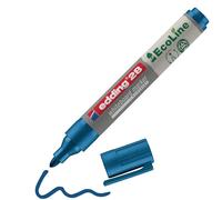 edding 28 EcoLine Marqueur pour tableaux blancs - bleu - 1 stylo - pointe ronde 1,5-3 mm - feutre effaçable - pour tableaux blanc, magnétique, mémo et chevalet de conférence - rechargeable