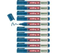 Edding 28 marqueur pour tableaux blanc - bleu - lot 10 - sketchnotes | marqueurs pour tableaux blancs - pointe ronde 1,5-3 mm - pour tableaux blancs, flipchart, tableaux d'affichage, tableaux mémo
