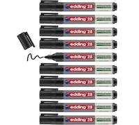 Edding 28 marqueur pour tableaux blancs - noir - boîte de 10 - croquis | marqueurs pour tableaux blancs - pointe ronde 1,5-3 mm - pour tableaux blancs, flipchart, tableaux d'affichage, tableaux mémo