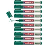 Edding 28 marqueur pour tableaux blancs - vert - boîte de 10 marqueurs | pour tableaux blancs - pointe ronde 1,5-3 mm - pour tableaux blancs, flipchart, tableaux d'affichage, tableaux mémo