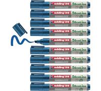 edding Marqueur pour tableau blanc 29 EcoLine – Pointe biseautée 1–5 mm Bleu – Pack de 10