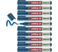 edding 29 marqueur pour tableaux blancs - bleu - pointe biseautée 1-5 mm | boîte de 10 marqueurs pour tableaux blancs - pour tableaux blancs, flipchart, tableaux d'affichage, tableaux mémo