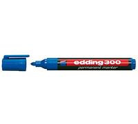 edding 300 Marqueur permanent - bleu - 10 stylos - pointe ronde 1,5-3 mm - sèche vite, résiste à l'eau et aux frottements - pour carton, plastique, bois, métal, verre