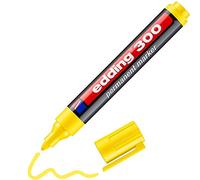 edding 300 Marqueur permanent - jaune - 1 stylo - pointe ronde 1,5-3 mm - sèche vite, résiste à l'eau et aux frottements - pour carton, plastique, bois, métal, verre