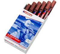 Edding 300 Marqueur Permanent - Marron - 10 Stylos - Pointe Ronde 1,5-3 Mm - Sèche Vite, Résiste À L'eau Et Aux Frottements - Pour Carton, Plastique, Bois, Métal, Verre