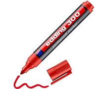edding Marqueur permanent 300 – Rouge – Pointe ronde 1,5–3 mm – Résiste à l'eau – 1 stylo