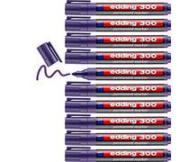 edding 300 Marqueur permanent - violet - 10 stylos - pointe ronde 1,5-3 mm - sèche vite, résiste à l'eau et aux frottements - pour carton, plastique, bois, métal, verre