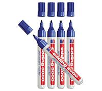 Edding 3000 Feutre Permanent, pointe arrondie env. 1,5 - 3 mm - Bleu, 5 Stück