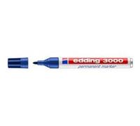 edding Marqueur permanent 3000 – Bleu, pointe ronde 1,5–3 mm, lot de 10, résiste à l'eau
