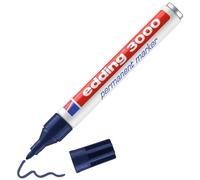 edding 3000 Marqueur permanent - bleu - 1 stylo - pointe ronde 1,5-3 mm - sèche vite - résiste à l'eau et à l'essuyage - pour carton, plastique, bois, métal - marqueur universel
