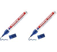 Edding 3000 Marqueur permanent - bleu - 1 stylo - pointe ronde 1,5-3 mm - sèche vite - résiste à l'eau et à l'essuyage - pour carton, plastique, bois, métal - marqueur universel (Lot de 2)