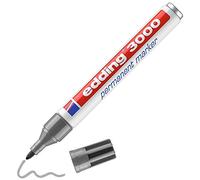 edding 3000 Marqueur permanent - gris - 1 stylo - pointe ronde 1,5-3 mm - sèche vite - résiste à l'eau et à l'essuyage - pour carton, plastique, bois, métal - marqueur universel