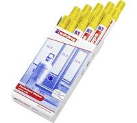 edding 3000 Marqueur permanent - jaune - 10 stylos - pointe ronde 1,5-3 mm - sèche vite - résiste à l'eau et à l'essuyage - pour carton, plastique, bois, métal - marqueur universel