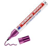 edding 3000 Marqueur permanent - magenta (lilas) - 1 stylo - pointe ronde 1,5-3 mm - sèche vite - résiste à l'eau et à l'essuyage - pour carton, plastique, bois, métal - marqueur universel
