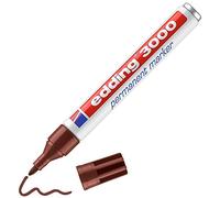 edding 3000 Marqueur permanent - marron - 1 stylo - pointe ronde 1,5-3 mm - sèche vite - résiste à l'eau et à l'essuyage - pour carton, plastique, bois, métal - marqueur universel