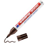 edding 3000 Marqueur permanent - marron foncé - 1 stylo - pointe ronde 1,5-3 mm - sèche vite - résiste à l'eau et à l'essuyage - pour carton, plastique, bois, métal - marqueur universel