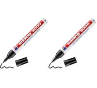 Edding 3000 Marqueur permanent - noir - 1 stylo - pointe ronde 1,5-3 mm - sèche vite - résiste à l'eau et à l'essuyage - pour carton, plastique, bois, métal - marqueur universel (Lot de 2)