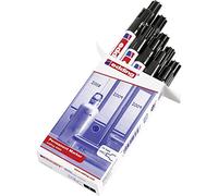 edding 3000 Marqueur permanent - noir - 10 stylos - pointe ronde 1,5-3 mm - sèche vite - résiste à l'eau et à l'essuyage - pour carton, plastique, bois, métal - marqueur universel