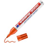 edding 3000 Marqueur permanent - orange - 1 stylo - pointe ronde 1,5-3 mm - sèche vite - résiste à l'eau et à l'essuyage - pour carton, plastique, bois, métal - marqueur universel