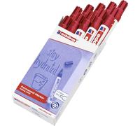 edding 3000 Marqueur permanent - rouge - 10 stylos - pointe ronde 1,5-3 mm - sèche vite - résiste à l'eau et à l'essuyage - pour carton, plastique, bois, métal - marqueur universel