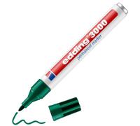 edding 3000 Marqueur permanent - vert - 1 stylo - pointe ronde 1,5-3 mm | sèche vite - résiste à l'eau et à l'essuyage - pour carton, plastique, bois, métal - marqueur universel