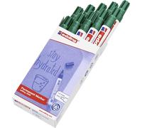 edding 3000 Marqueur permanent - vert - 10 stylos - pointe ronde 1,5-3 mm - sèche vite - résiste à l'eau et à l'essuyage - pour carton, plastique, bois, métal - marqueur universel