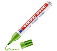 edding 3000 Marqueur permanent - vert clair - 10 stylos - pointe ronde 1,5-3 mm - sèche vite - résiste à l'eau et à l'essuyage - pour carton, plastique, bois, métal - marqueur universel