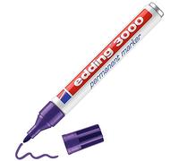 edding 3000 Marqueur permanent - violet - 1 stylo - pointe ronde 1,5-3 mm - sèche vite - résiste à l'eau et à l'essuyage - pour carton, plastique, bois, métal - marqueur universel