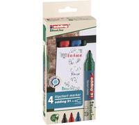 Edding E-31 EcoLine Marqueur permanent pointe ogive moyenne - Pochette de 4 couleurs assorties