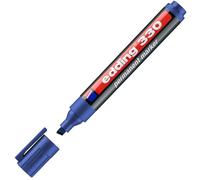 edding 330 Marqueur permanent - bleu - 1 stylo - pointe biseautée 1-5 mm - sèche vite, résiste à l'eau et aux frottements - pour carton, plastique, bois, métal, verre