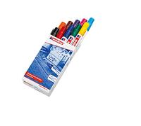 edding 3300 Marqueur permanent - multicolor - 10 stylos - pointe biseautée 1,5-3 mm - sèche vite - résiste à l'eau et à l'essuyage - pour carton, plastique, bois, métal - Marqueur universel