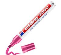 edding 3300 Marqueur permanent - rose - 1 stylo - pointe biseautée 1-5 mm - sèche vite - résiste à l'eau et à l'essuyage - pour carton, plastique, bois, métal - Marqueur universel