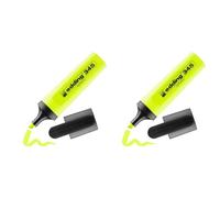 Edding 345 surligneurs - jaune - 1 stylo - Pointe biseautée 2-5 mm - parfait pour des marquages et des surlignages lumineux de textes et notes (Lot de 2)