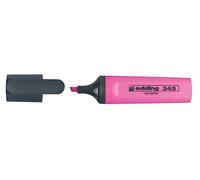 Edding 345 surligneurs - rose - 10 stylos - Pointe biseautée 2-5 mm - parfait pour des marquages et des surlignages lumineux de textes et notes