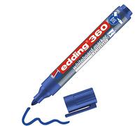 edding 360 Marqueur pour tableaux blancs - bleu - 1 stylo - pointe ronde 1,5-3 mm - feutre effaçable - pour tableaux blanc, magnétique, mémo et chevalet de conférence - sketchnotes - rechargeable