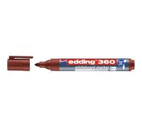 edding 360 Marqueur pour tableaux blancs - marron - 1 stylo - pointe ronde 1,5-3 mm - feutre effaçable - pour tableaux blanc, magnétique, mémo et chevalet de conférence - sketchnotes