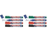 Edding 360 Marqueur pour tableaux blancs - multi-couleur - étui de 4 stylos - pointe ronde 1,5-3 mm - feutre effaçable - pour tableaux blanc, magnétique, mémo et chevalet de conférence - rechargeable