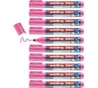 Edding 360 Marqueur Pour Tableaux Blancs - Rose - 10 Stylos - Pointe Ronde 1,5-3 Mm - Feutre Effaçable - Pour Tableaux Blanc, Magnétique, Mémo Et Chevalet De Conférence - Sketchnotes