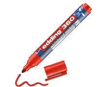 edding 360 Marqueur pour tableaux blancs - rouge - 1 stylo - pointe ronde 1,5-3 mm - feutre effaçable - pour tableaux blanc, magnétique, mémo et chevalet de conférence - sketchnotes - rechargeable