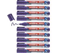 edding Marqueurs pour tableaux blancs 360 - violet - lot de 10 - pointe ronde 1,5-3 mm