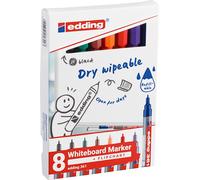Edding 361-8-S2999 361 Marqueurs pour tableaux blancs - rechargeables, 1 mm, lot de 8 assortis
