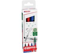 edding 361 Marqueur pour tableaux blancs - multi-couleur - étui de 4 stylos - pointe ronde 1 mm - feutre effaçable - pour tableaux blanc, magnétique, mémo et chevalet de conférence - rechargeable