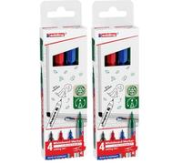 Edding 361 Marqueur pour tableaux blancs - multi-couleur - étui de 4 stylos - pointe ronde 1 mm - feutre effaçable - pour tableaux blanc, magnétique, mémo et chevalet de conférence - rechargeable