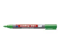 edding 361 Marqueur pour tableaux blancs - vert - 1 stylo - pointe ronde 1 mm - feutre effaçable - pour tableaux blanc, magnétique, mémo et chevalet de conférence - sketchnotes - rechargeable