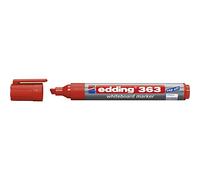 edding 363 Marqueur pour tableaux blancs - rouge - 1 stylo - pointe biseautée 1-5 mm - feutre effaçable - pour tableaux, blanc, magnétique, mémo et chevalet de conférence - sketchnotes - rechargeable