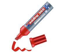 edding 365 Marqueur pour tableaux blancs - Rouge - 1 stylo - Pointe biseautée 2-7 mm - pour tableau blanc, verre, ardoise, chevalet - s'efface à sec sans laisser de trace, ne sèche pas