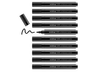 edding 366 marqueur pour tableaux blancs - noir - 10 stylos - pointe ronde 1 mm - effaçable à sec - pour tableaux blancs, tableaux en verre, tableaux magnétiques et tableaux de notes
