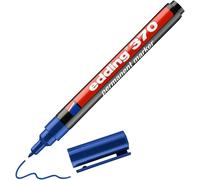 Edding 370 Marqueur Permanent - Bleu - 1 Stylo - Pointe Ronde Fine 1 Mm - Imperméable, Sèche Vite - Marqueur Polyvalent Universel - Pour Carton, Plastique, Bois, Métal, Verre, Pierre, Toile